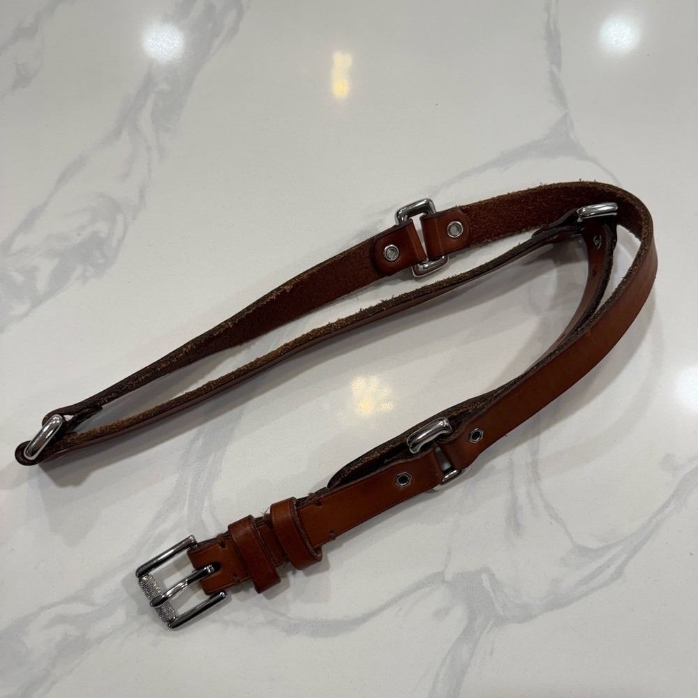 Ralph Lauren Belt Multi Buckle Leather Brown Womens - Picture 2 of 9